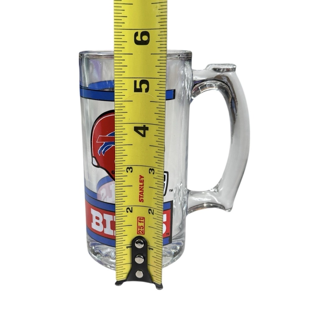 Buffalo Bills VTG 1990s 12oz Heavy Drink Glass Beer Mug Beautiful Condition! - Picture 3 of 4